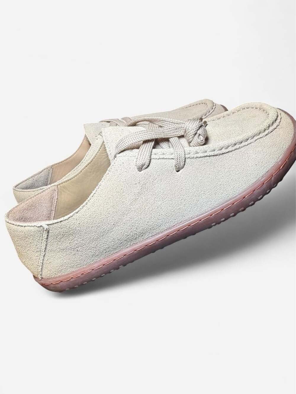 RAUM Barefoot Grounded Sand Suede Slip On Moc Toe Loafers Minimalist Mens 10